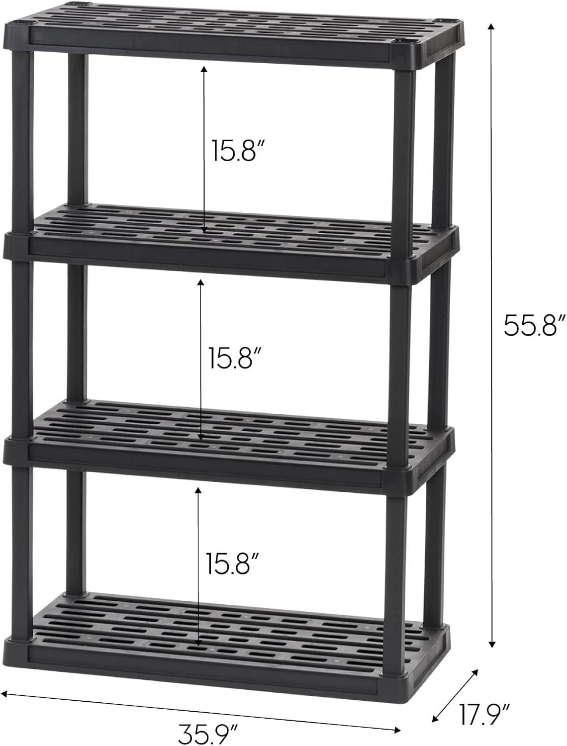 IRIS USA Plastic Garage Shelving Unit Storage Outdoor Indoor