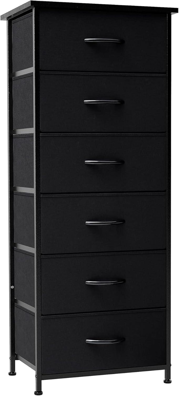 Crestlive Products 6 Drawers Vertical Dresser for Bedroom Storage Tower with Wood Top White