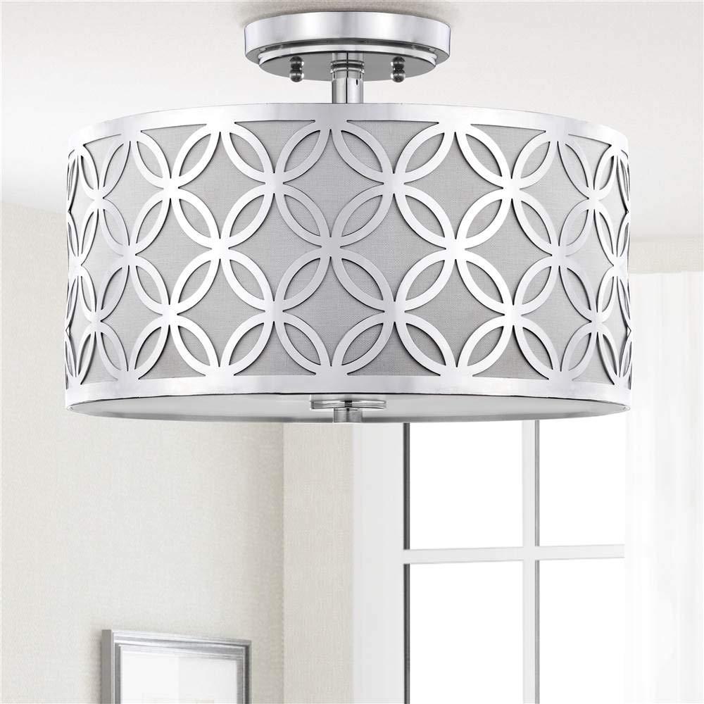 Cecily Leaf Trellis 3 Light 15" Flush Mount - Silver - Safavieh.