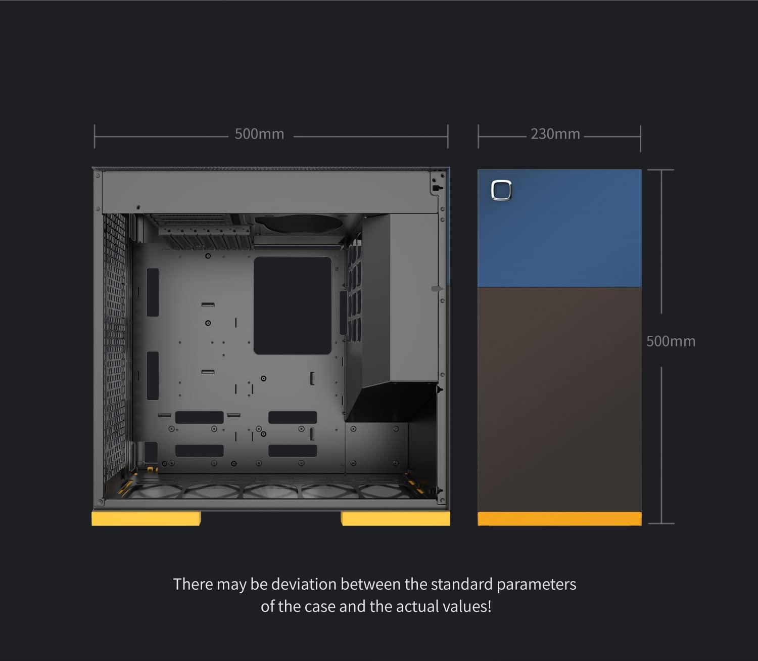 M8 Celluloid Mid Tower E-ATX/ATX Gaming Case, 4mm Glass/1.0 mm Steel, Vertical Air Tunnel Design, Support Type C, 420/360 Radiator, Vertical GPU Mount, GEO-M8-CEL (PC Case ONLY)
