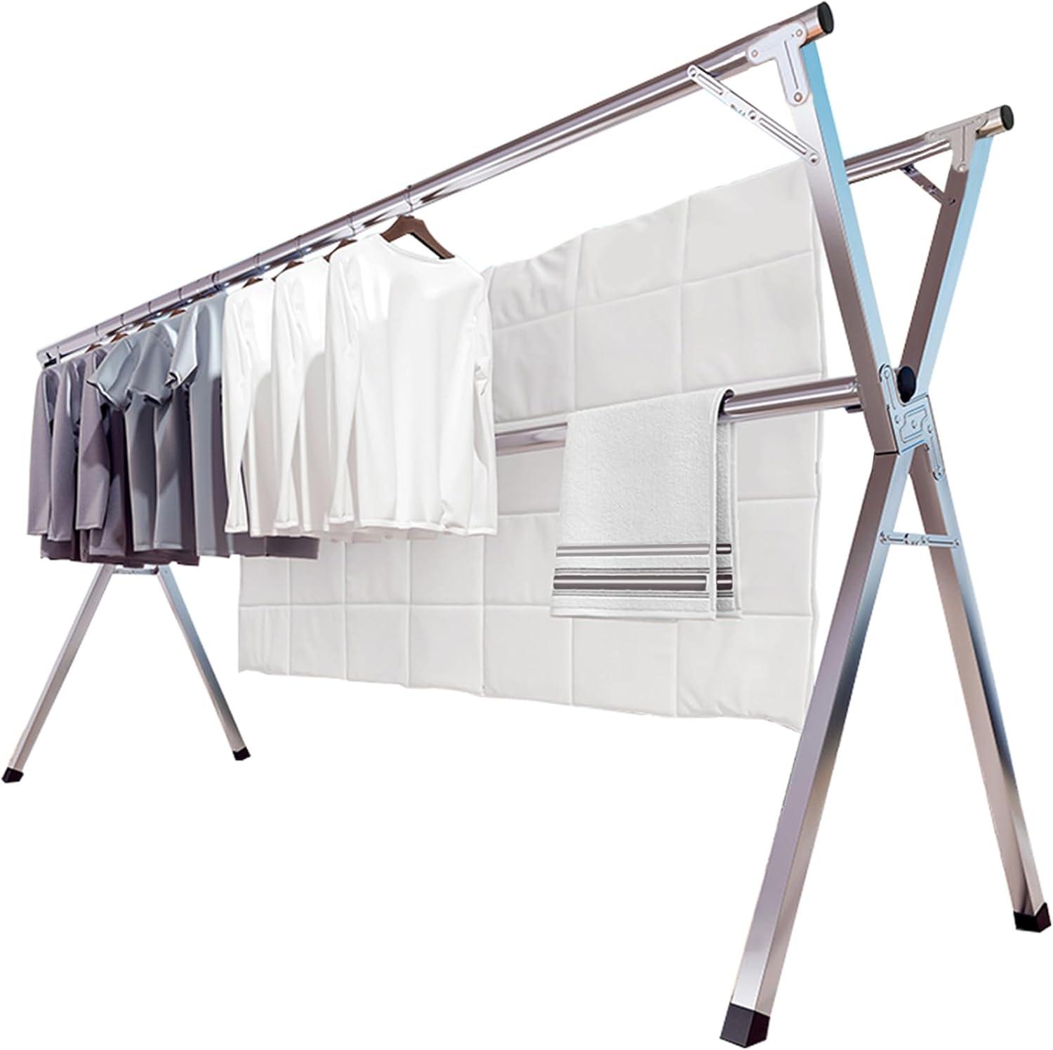 JAUREE 79-Inch Stainless Steel Foldable Clothes Drying Rack