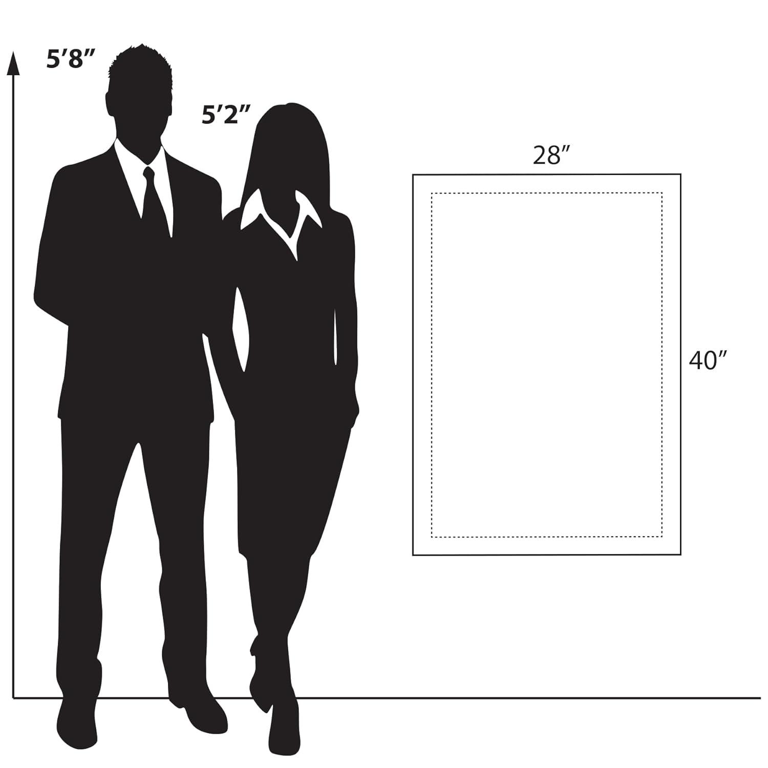 Azar Displays Floating Acrylic Wall Frame with Stand Off Caps: 24" x 36" Graphic Size, Overall Frame Size: 28" x 40" (Set of 2)