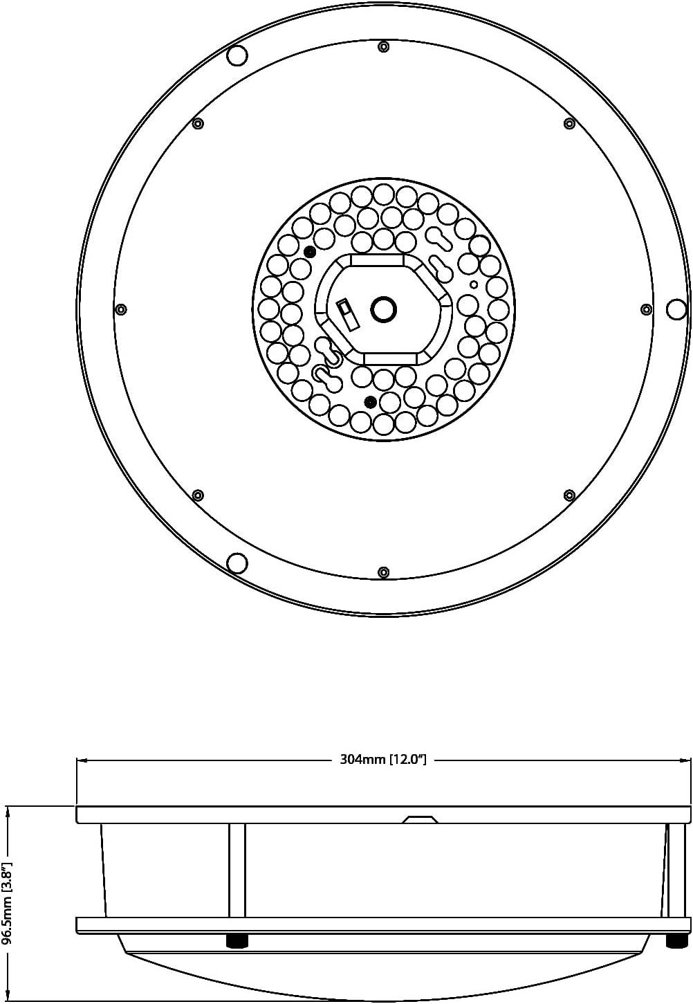 12-Inch Oil Rubbed Bronze LED Flush Mount Ceiling Light