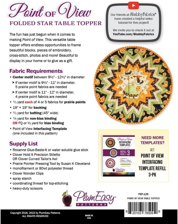 Point of View Folded Star Embroidered Table Topper Pattern