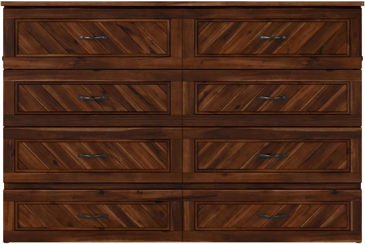 AFI Alpine Queen Wood Murphy Bed Chest with Mattress and Built-in Charger, White