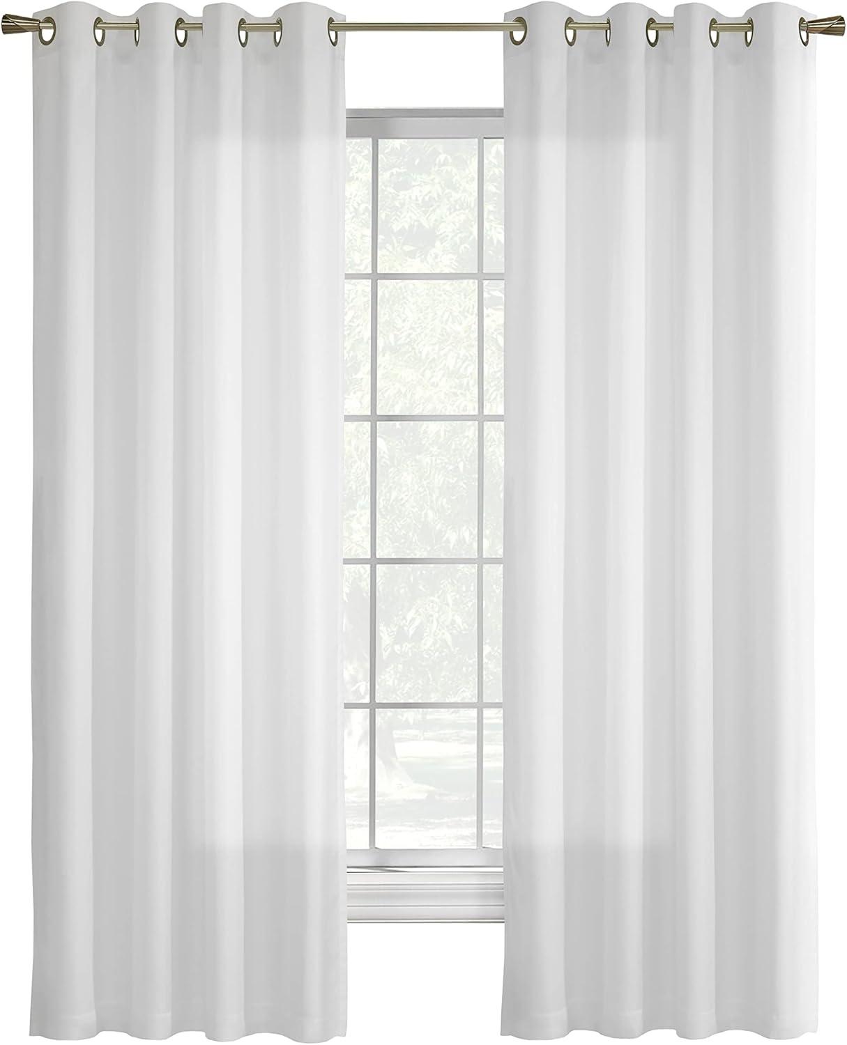 Galion Solid Color Semi-Sheer Thermal Grommet Single Curtain Panel