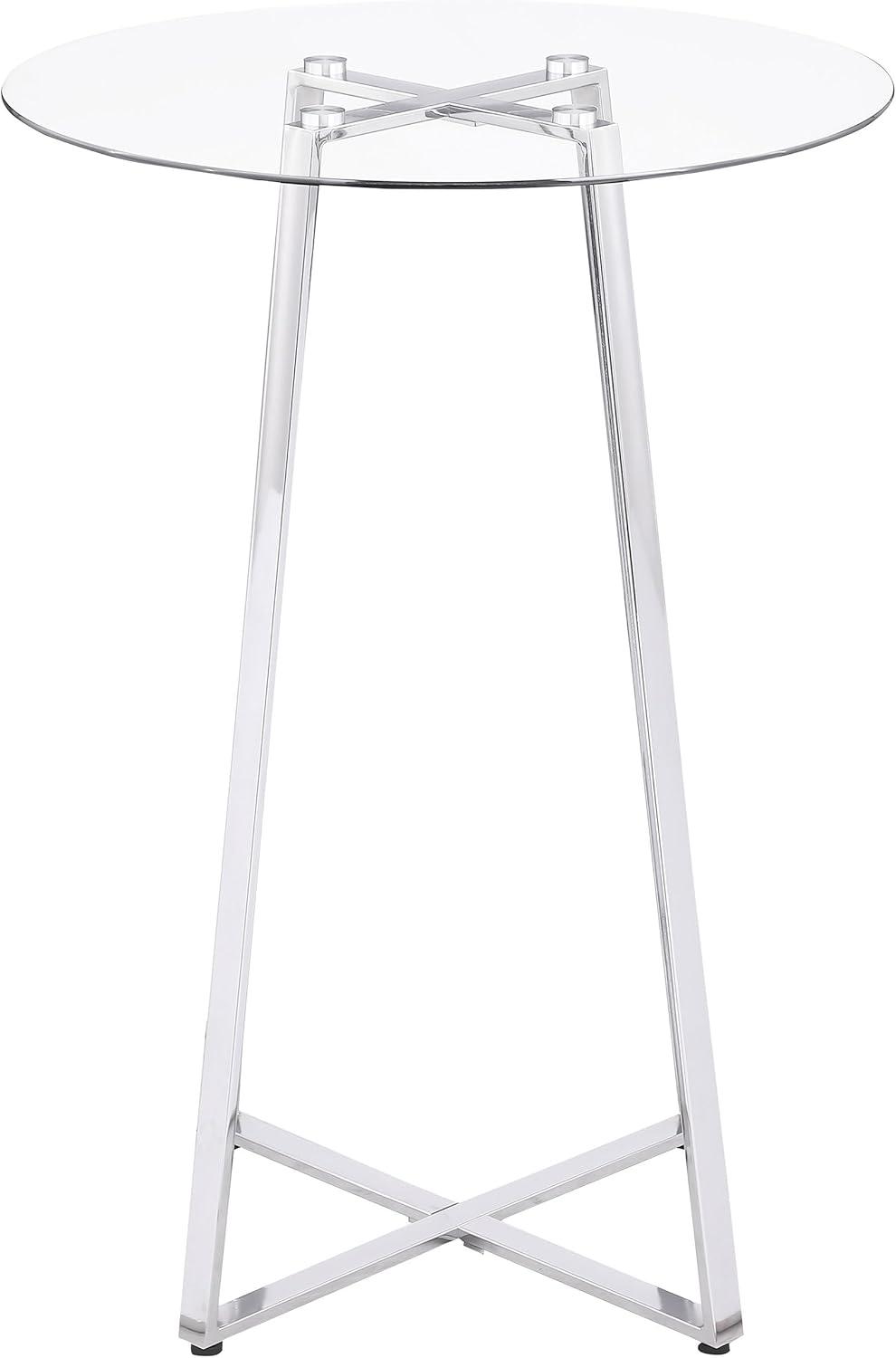Coaster Company Zanella Round Glass Pub Table, Chrome