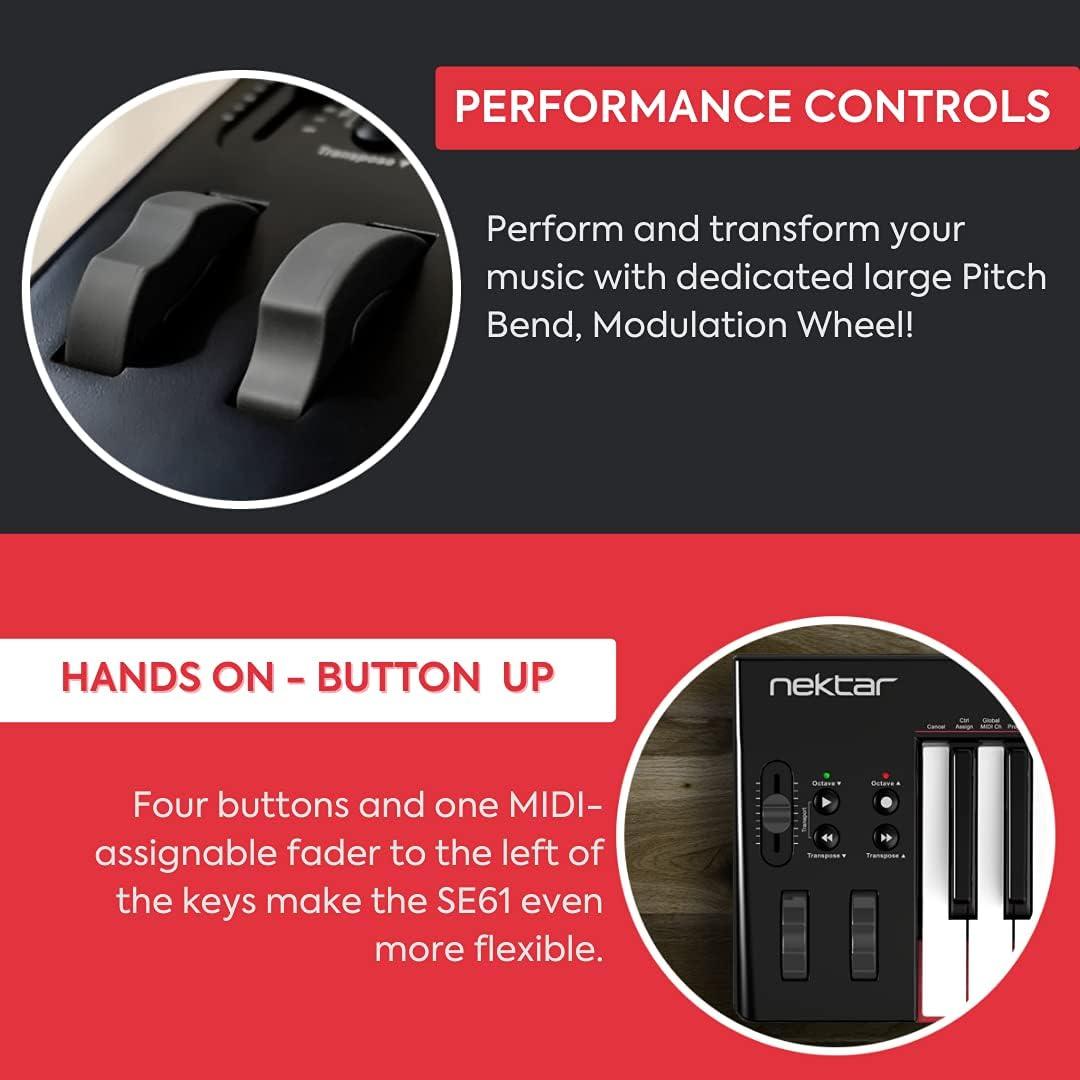 Nektar SE61 Black Full-Size USB MIDI Controller Keyboard