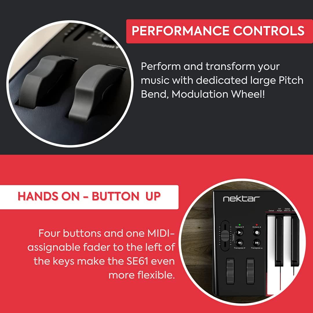 Nektar SE61 Black Full-Size USB MIDI Controller Keyboard