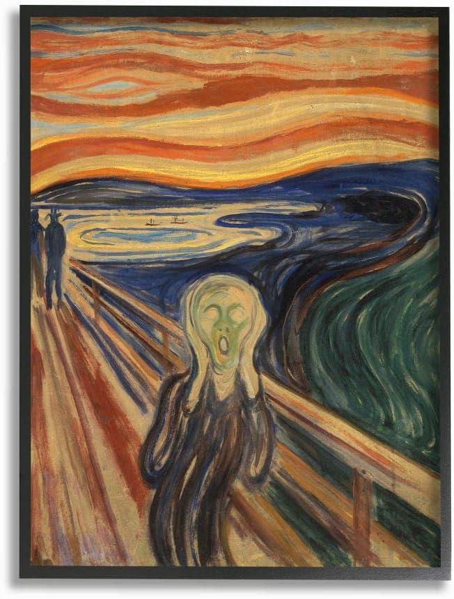 The Stupell Home Decor Collection Munch The Scream Classical Painting Framed Giclee Texturized Art