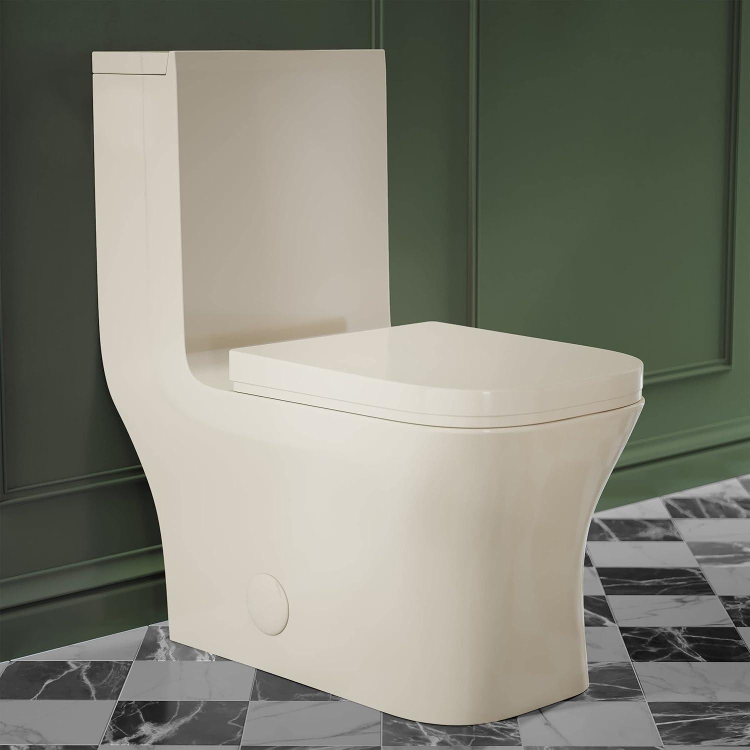 Concorde Bisque Square High-Efficiency Dual-Flush Toilet