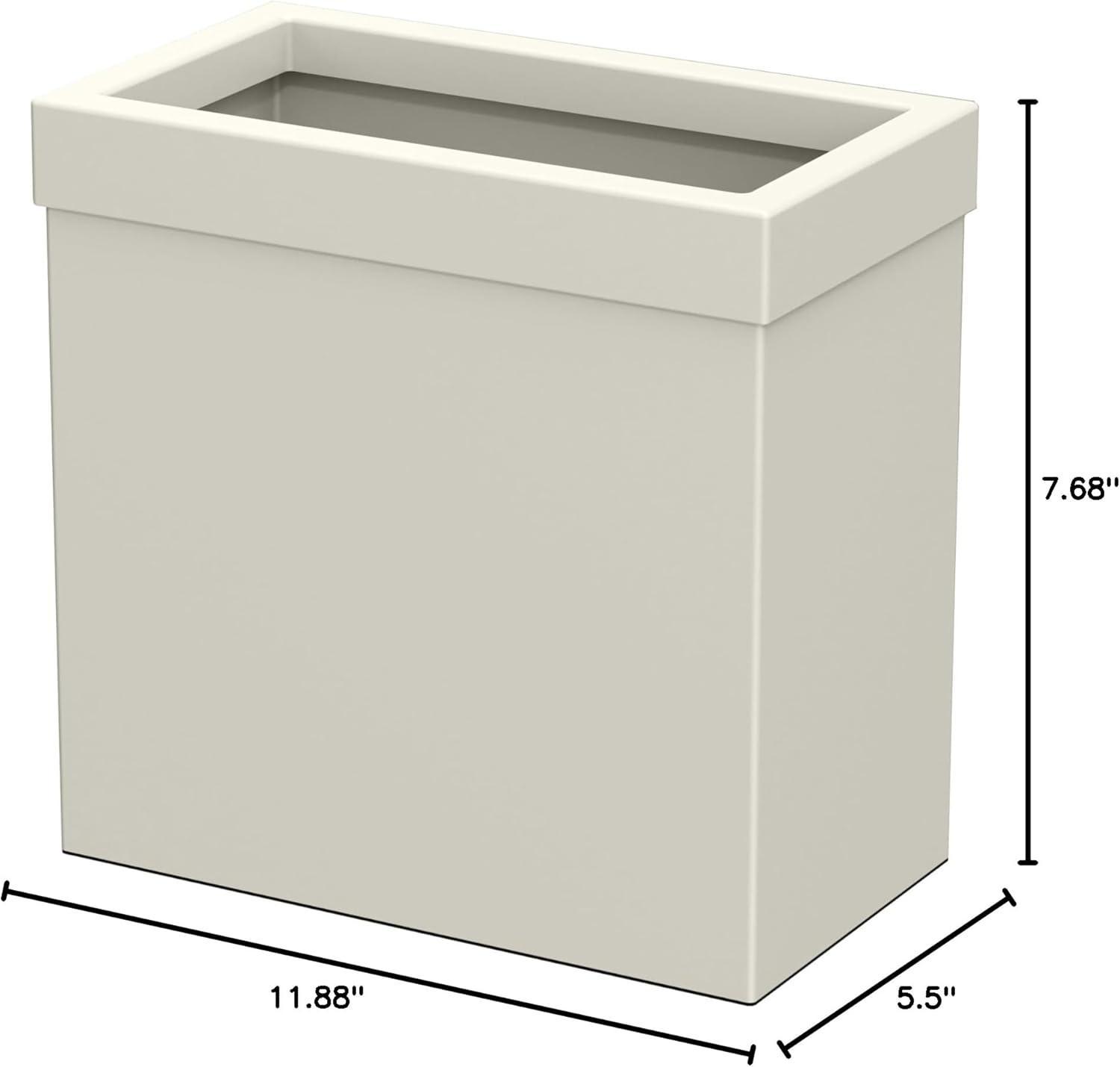 Elevate Stainless Steel 3.18 Gallon Rectangle Waste Basket Open Removable Lid