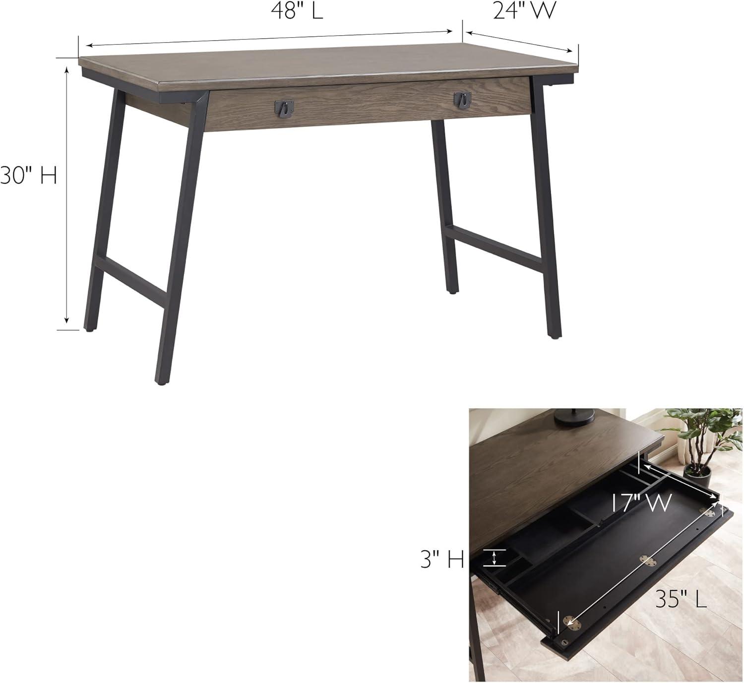 Leick Home Empiria Laptop Desk in Gray and Matte Black