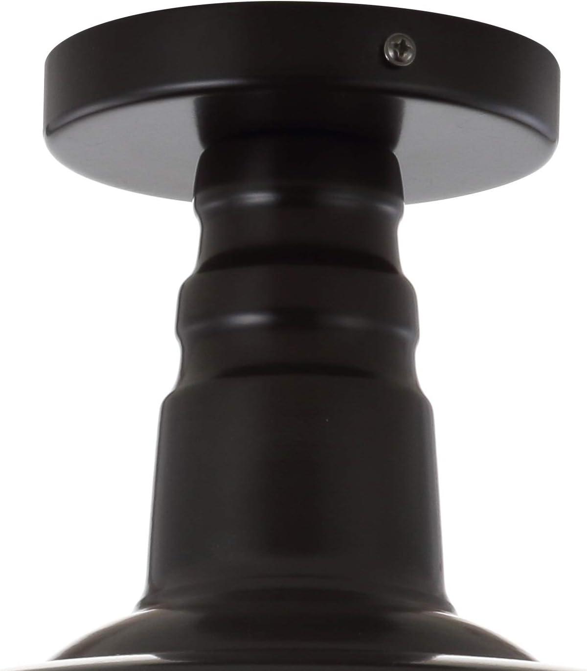 Chloe Lighting Friedrich Industrial-Style 1 Light Rubbed Bronze Semi-Flush Ceiling Fixture 14" Wide