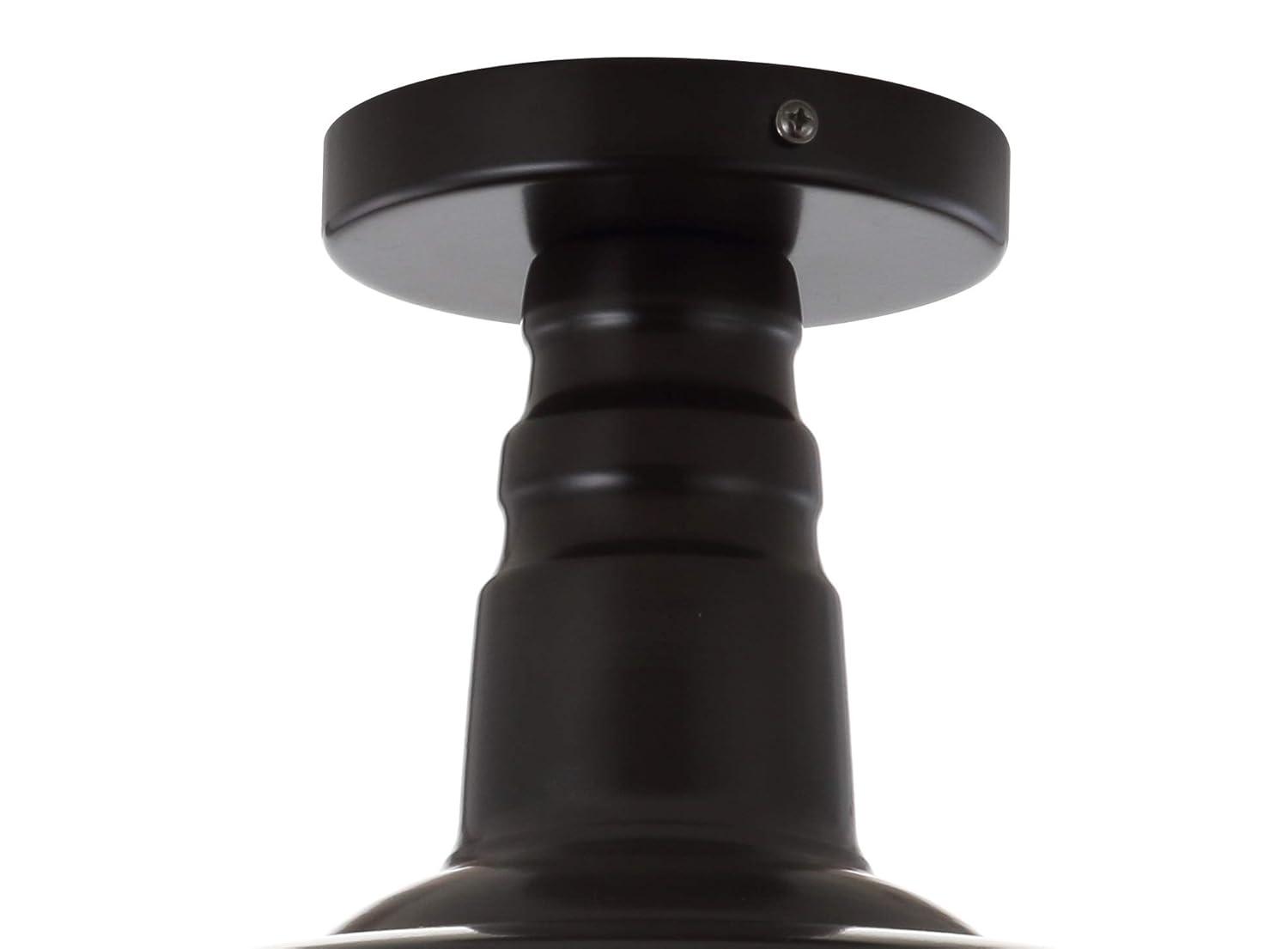 Chloe Lighting Friedrich Industrial-Style 1 Light Rubbed Bronze Semi-Flush Ceiling Fixture 14" Wide