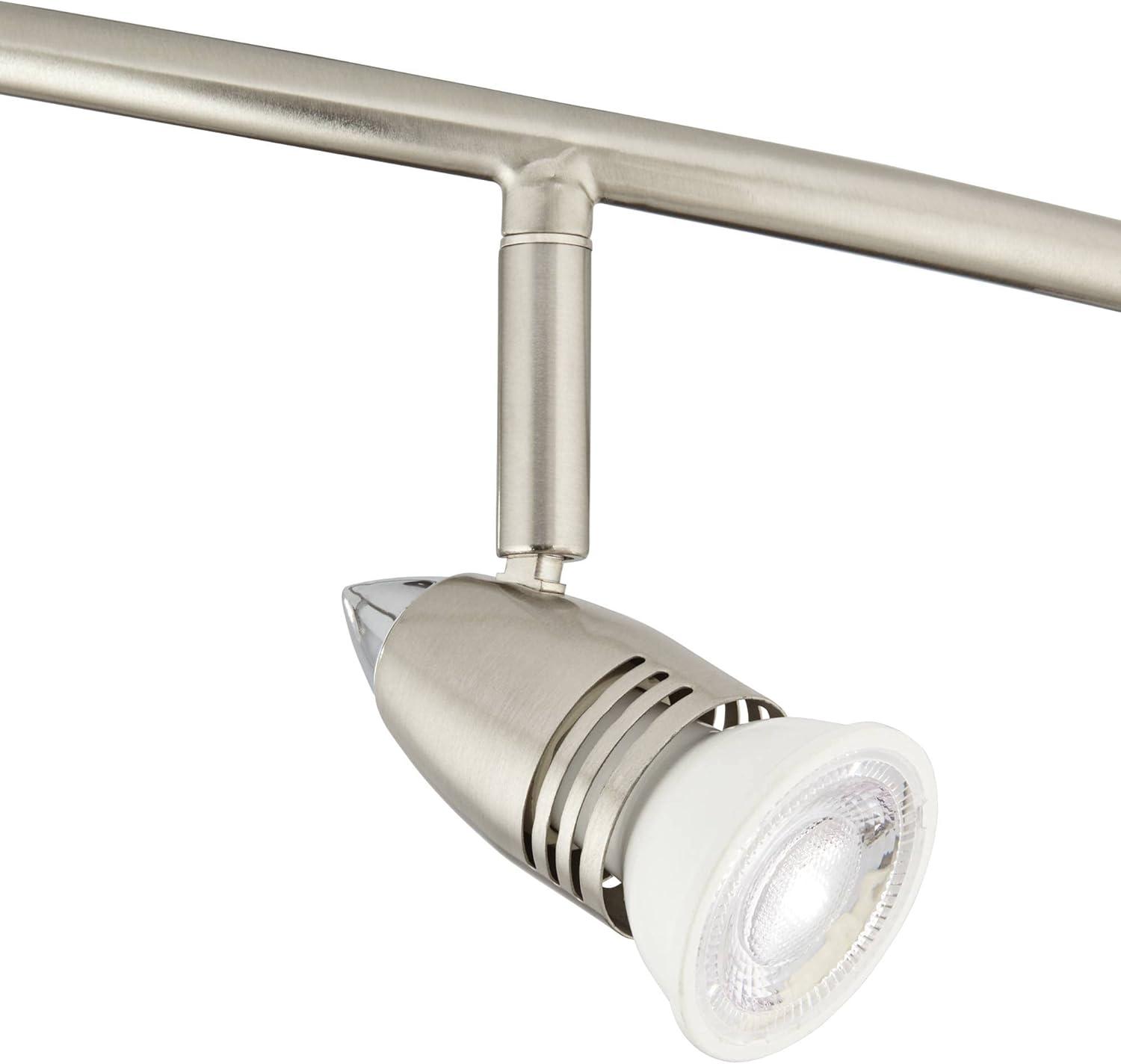 Silver Brushed Nickel 3-Head LED Ceiling Track Light