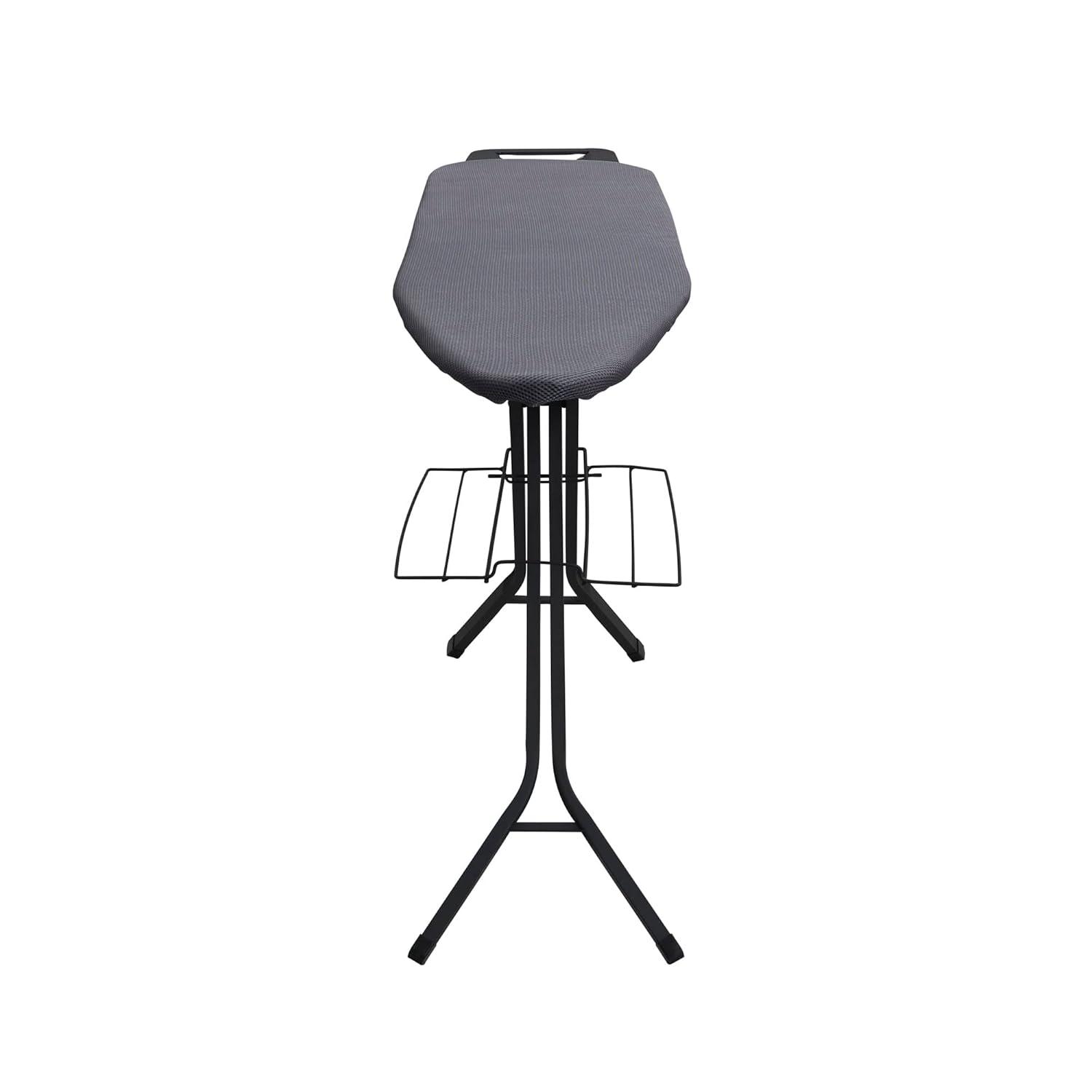 Household Essentials Deluxe Matte Black Ironing Board 4 Legs: Collapsible Metal, 54" x 14", 12.85 lbs, No Warranty