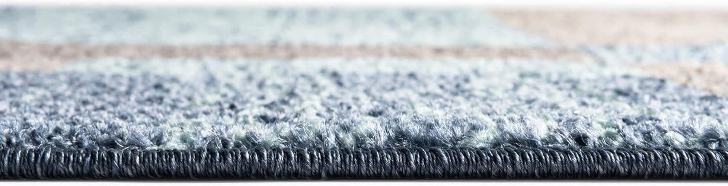 Unique Loom Autumn Collection Area Rug - Providence (9'  x 12' Rectangle Blue Gray/Light Brown)