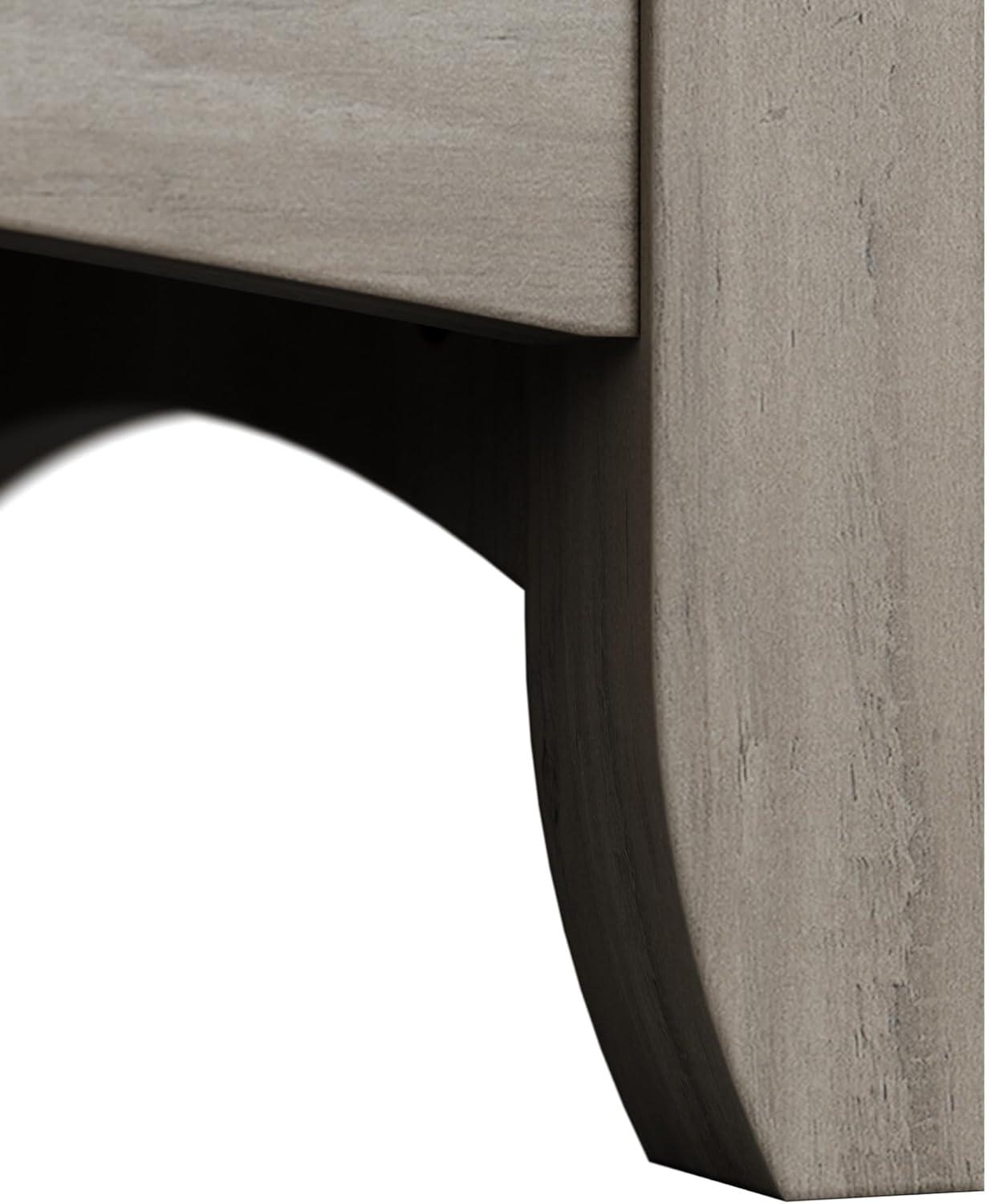 Bush Furniture Salinas 60" L Desk and Hutch with Storage, Driftwood Gray