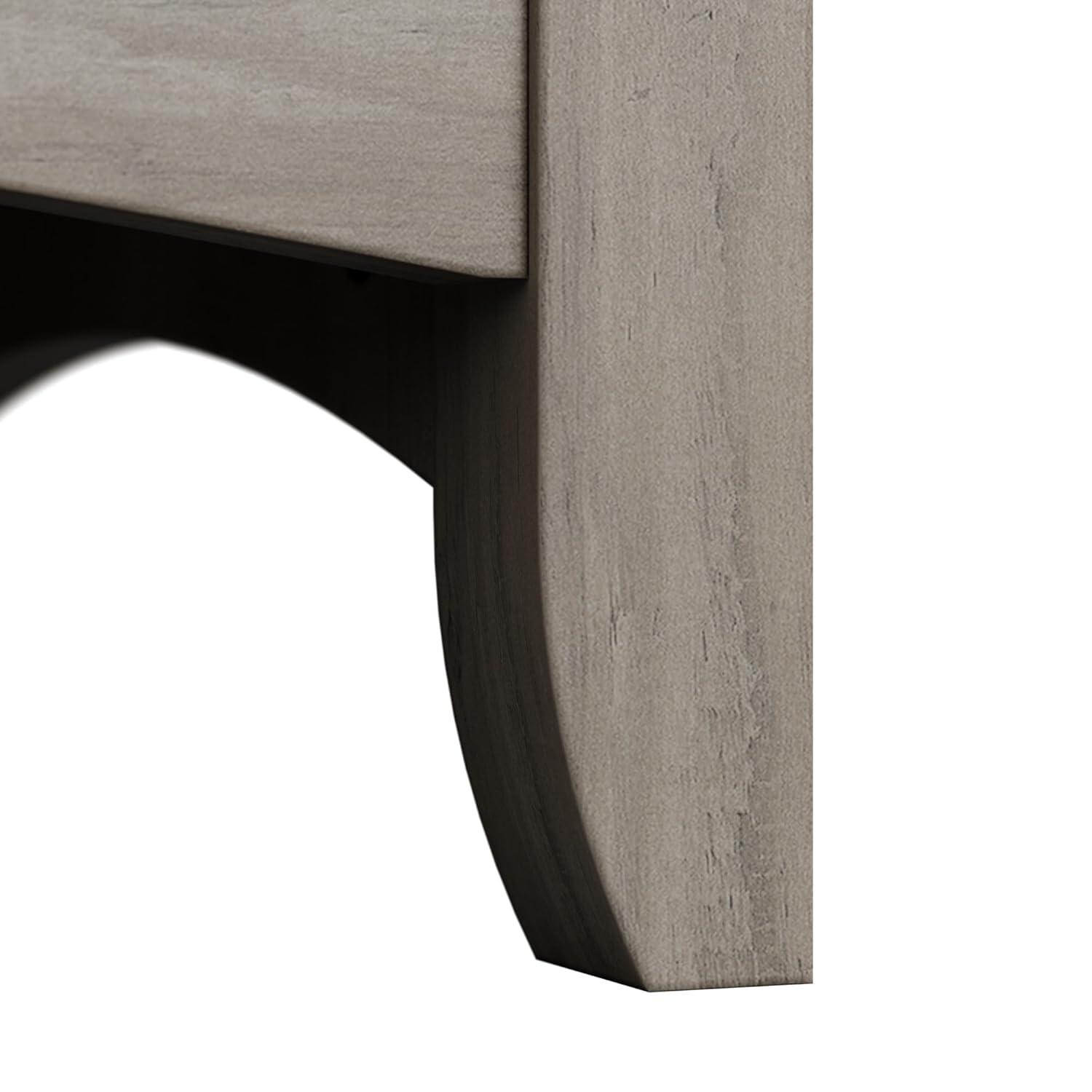 Bush Furniture Salinas 60" L Desk and Hutch with Storage, Driftwood Gray