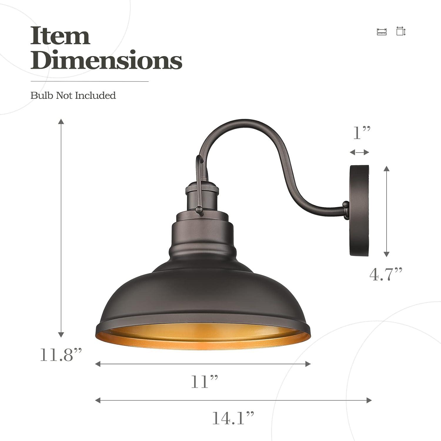 2 Lights Indoor Outdoor Gooseneck Barn Lights