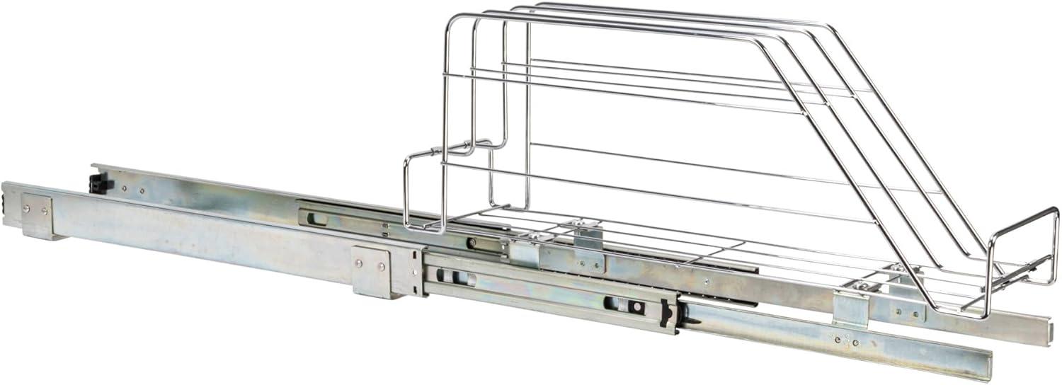 Glidez Multipurpose Chrome-Plated Steel Pull-Out/Slide-Out Storage Organizer for Cookware and Bakeware - Chrome