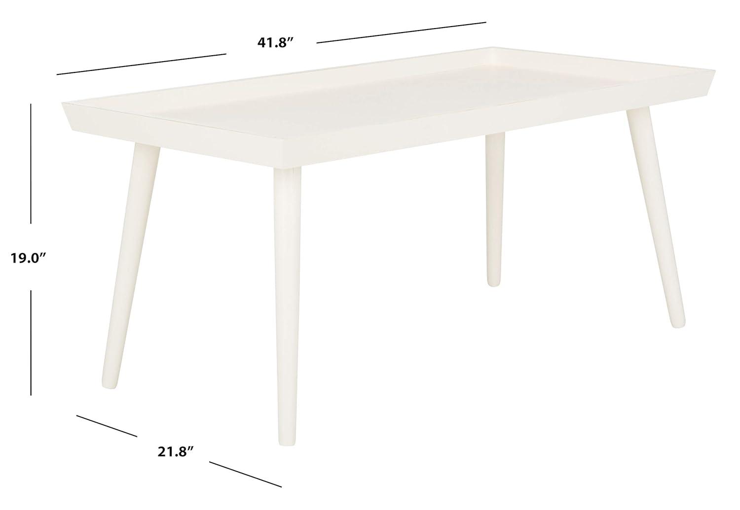 Nonie Coffee Table With Tray - Vintage White - Safavieh