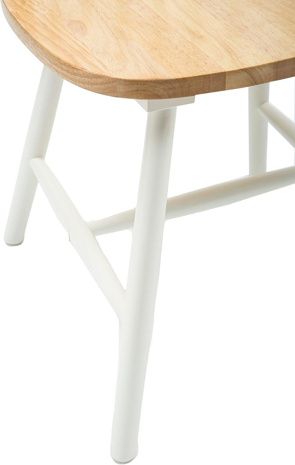 Boraam Windsor Farmhouse Dining Chair Set of Two - White & Natural