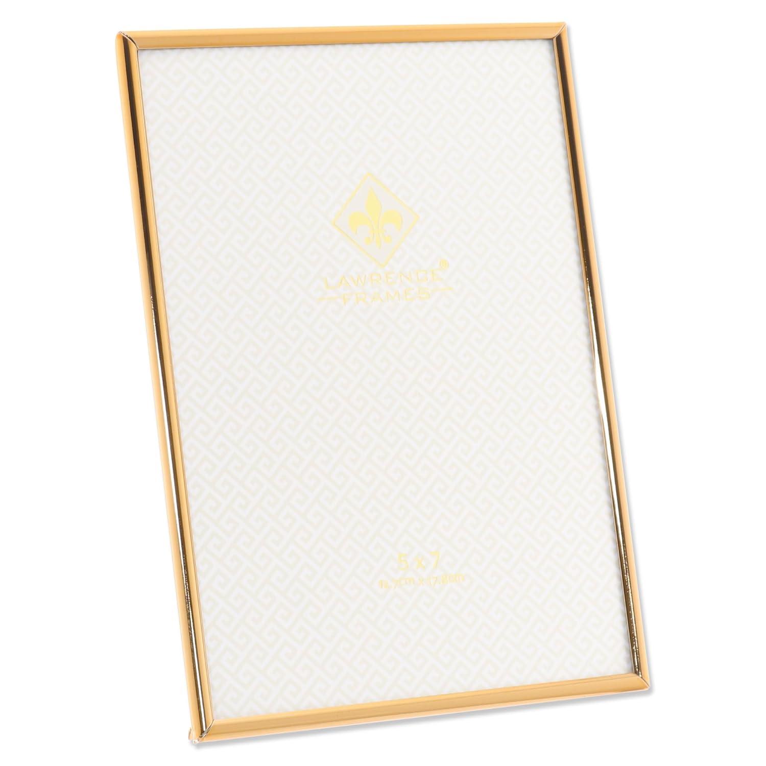 Lawrence Frames 5"W x 7"H Simply Gold Metal Picture Frame (670057)