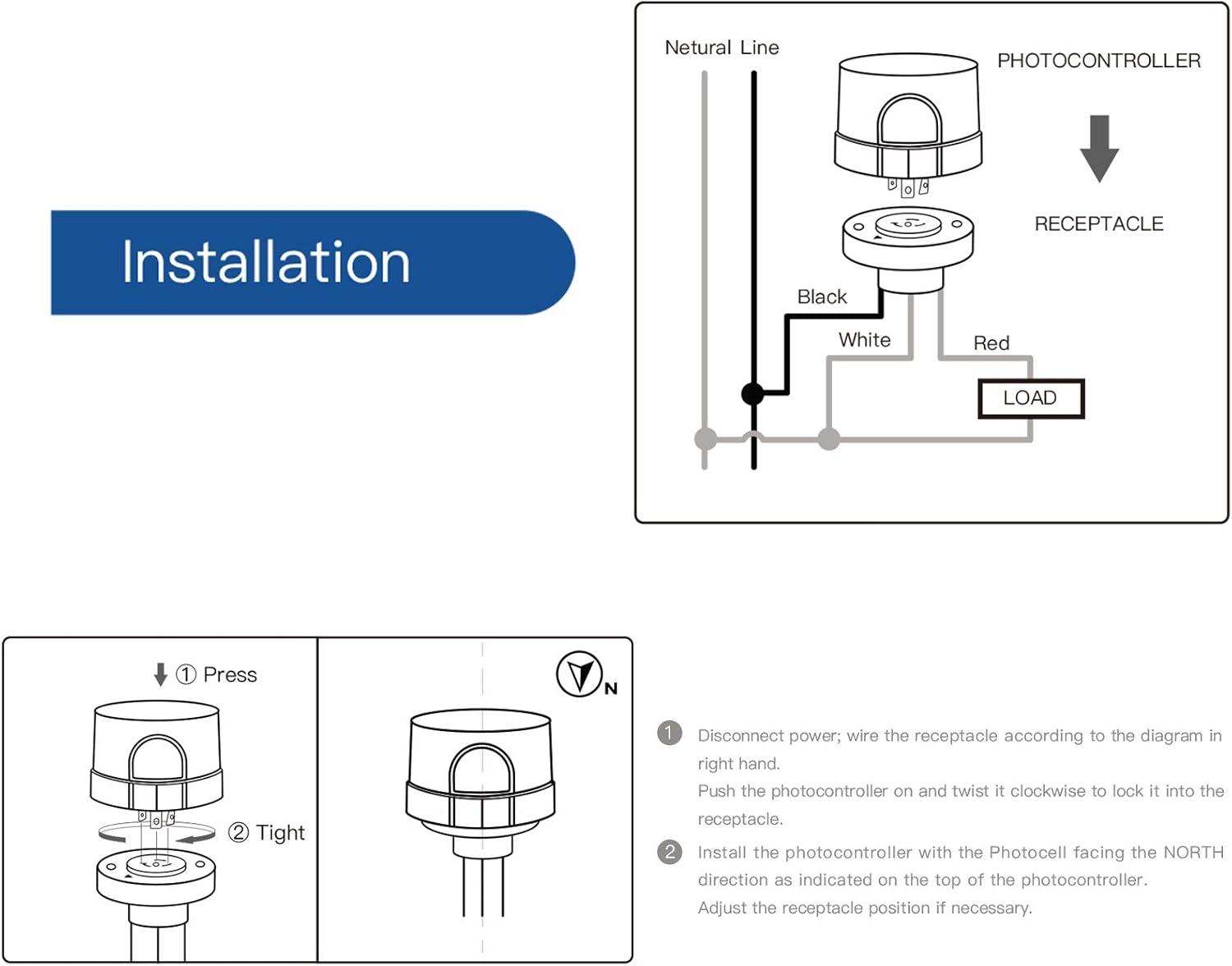 Blue Twist Lock Photocell Sensor for Outdoor Lights