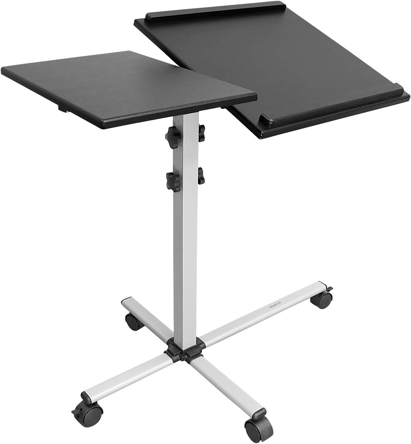 Mount-It! Rolling Laptop Tray and Projector Cart, Height Adjustable Presentation Cart with Wheels