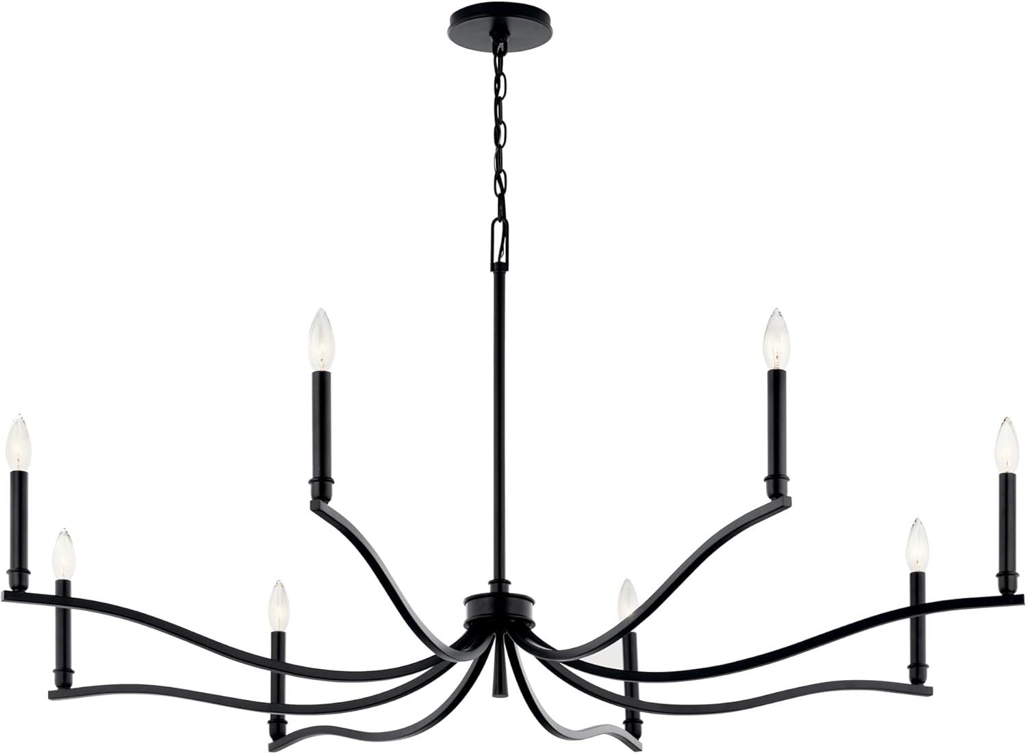 Kichler 52697 Malene 8 Light 52" Wide Taper Candle Style Chandelier - Black