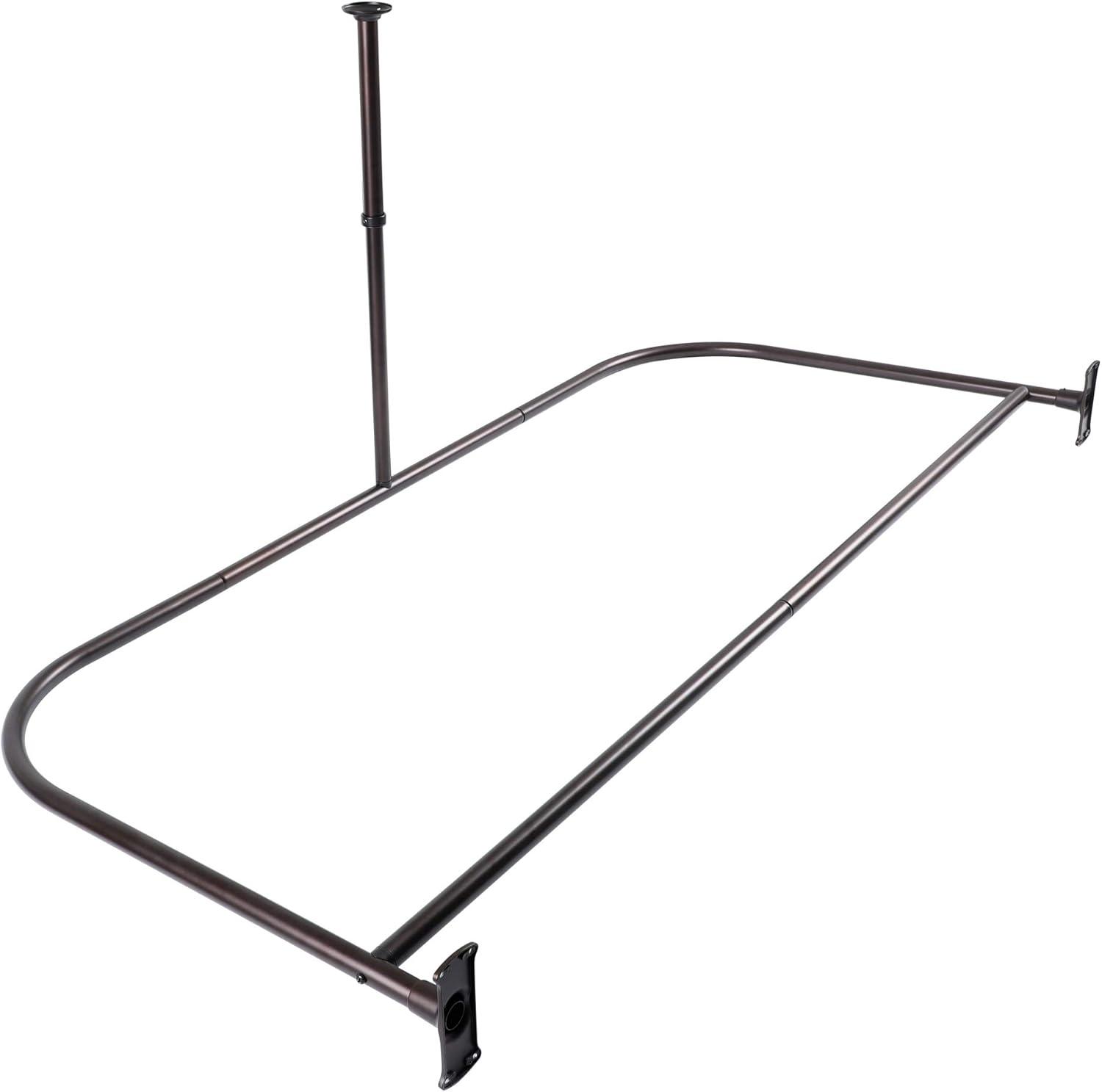 Utopia Alley Aluminum 61" D-Shape Fixed Shower Curtain Rod