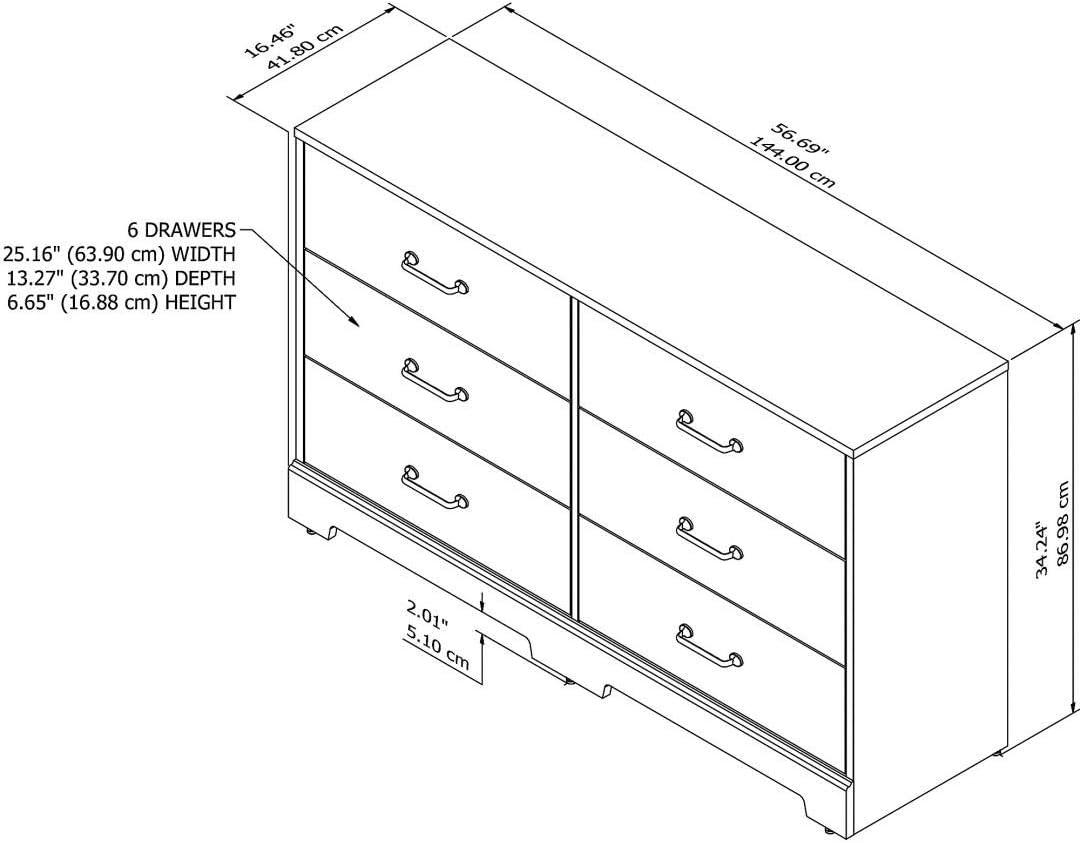 River Brook 6 Drawer Dresser in Barnwood - Engineered Wood