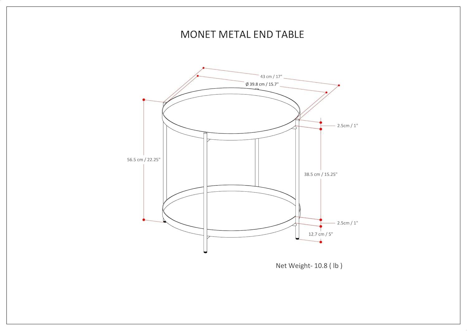 Simpli Home Monet Industrial 17 " Metal Metal End Table in Black