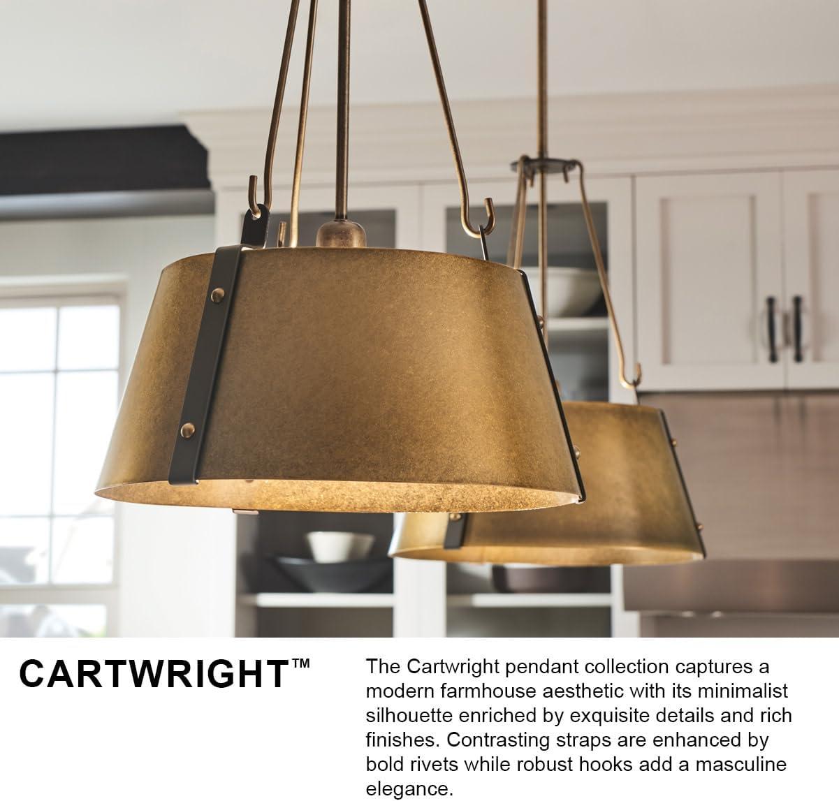 Cartwright Medium 1-Light Drum Pendant w/ Bold Rivets