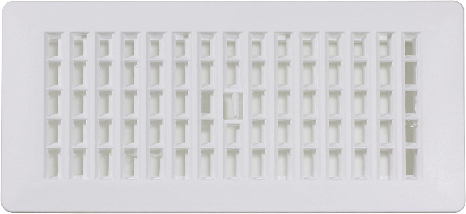 Decor Grates PL410-WH 4-Inch by 10-Inch Plastic Floor Register, White