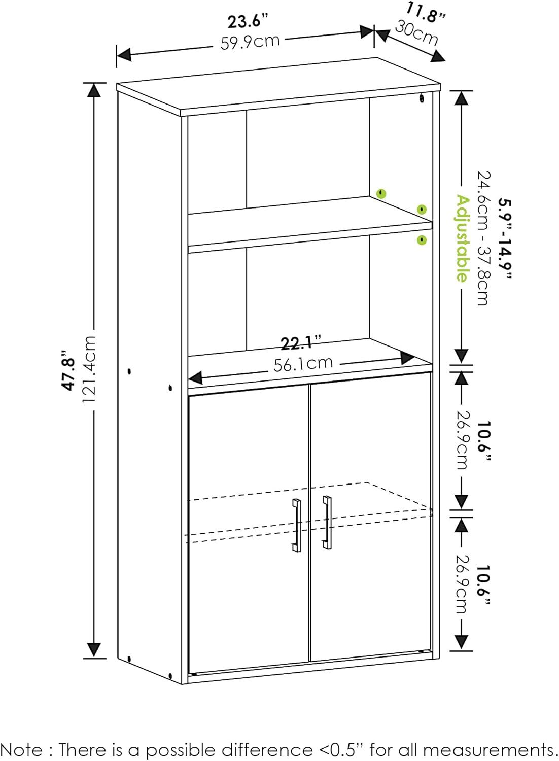 Pasir 47'' White E1 Particle Board Storage Cabinet with Adjustable Shelves