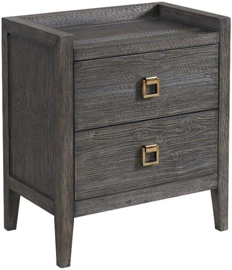 Intercon Furniture Portia Bedroom 2-Drawer Wood Nightstand in Brindle Gray