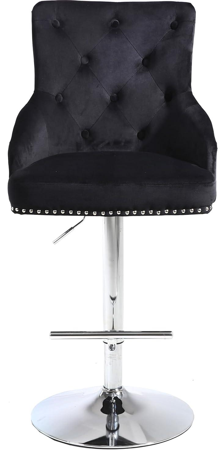 Meridian Furniture,Claude Black Velvet Adjustable Stool