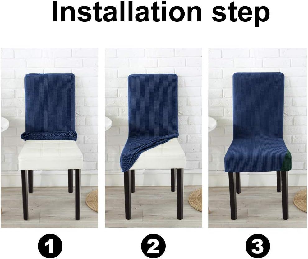 Chair Covers for Dining Room 4 Pack Navy Blue Chair Covers Super Fit Washable Kitchen Chair Protector Cover for Dining Room, Hotel, Ceremony