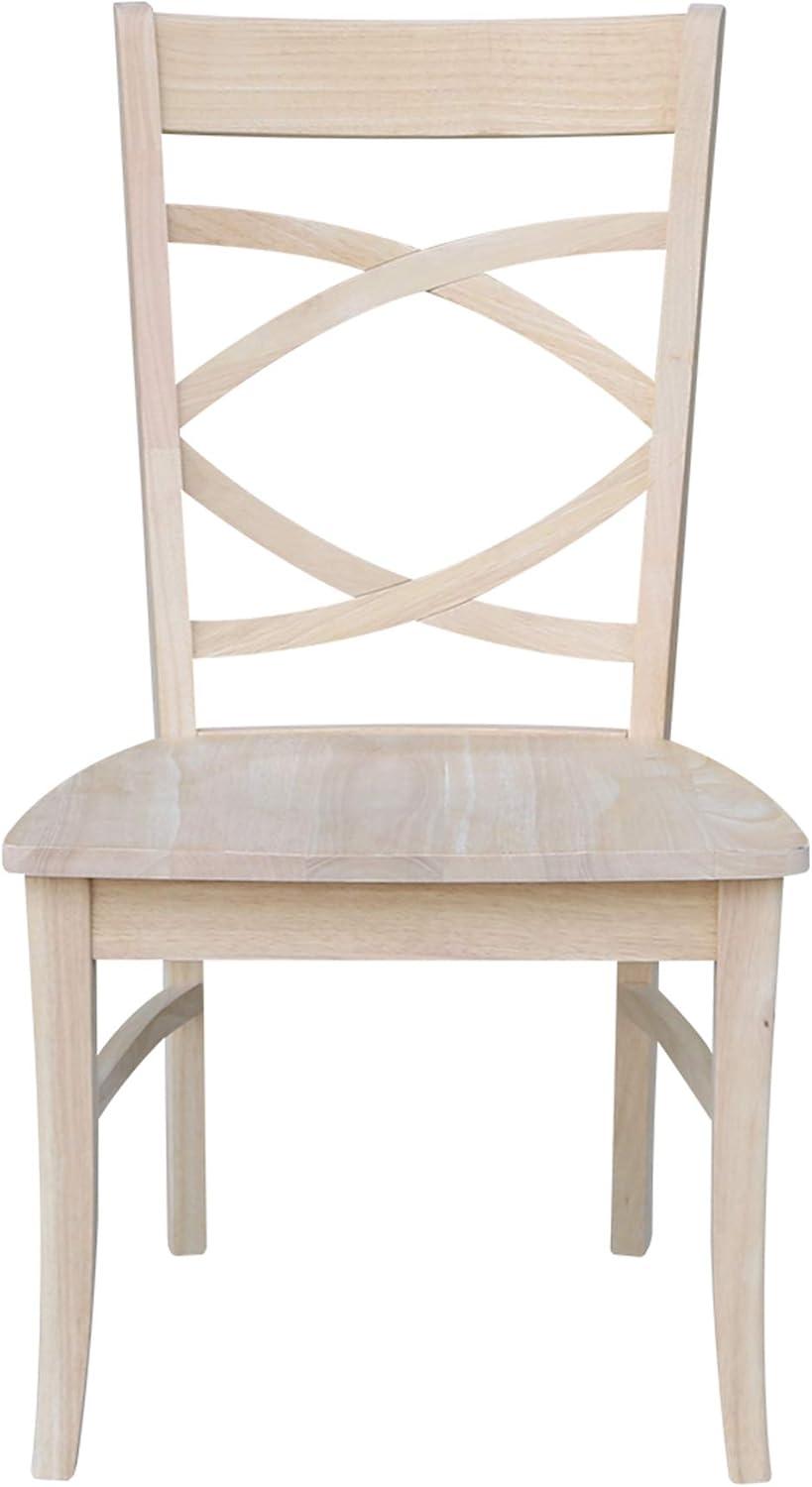 Milano High Cross-Back Beige Upholstered Dining Chair