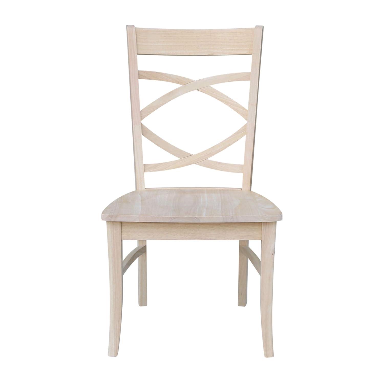 International Concepts Set of Two Milano Chairs with Wood Seats