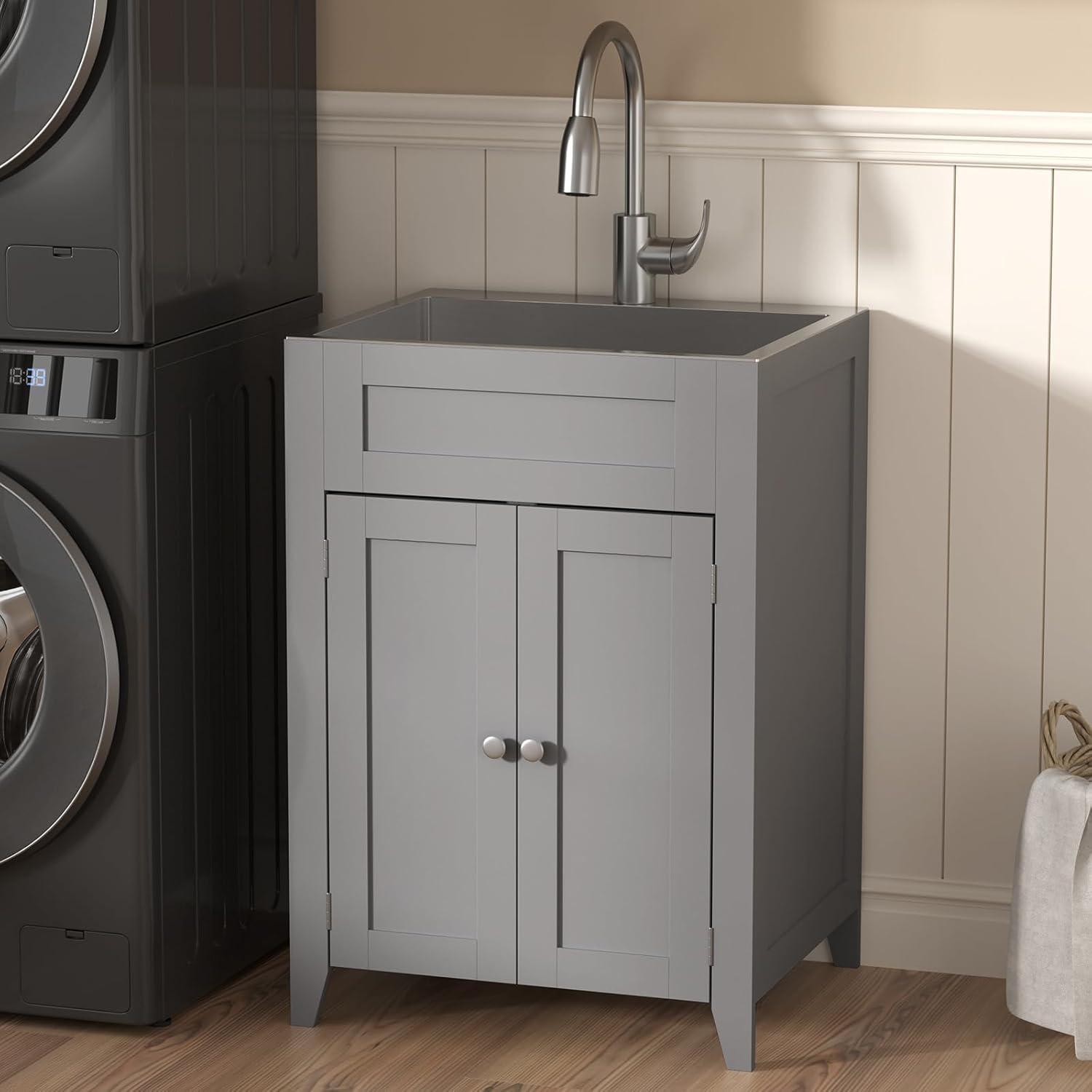 Ktaxon Gray Stainless Steel 72.6 lb Utility Sink