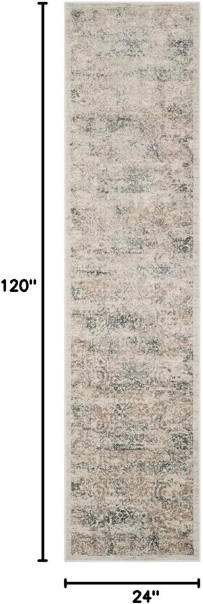 Princeton PRN711 Power Loomed Indoor Runner Rug - 2'x10' - Grey/Beige - Safavieh