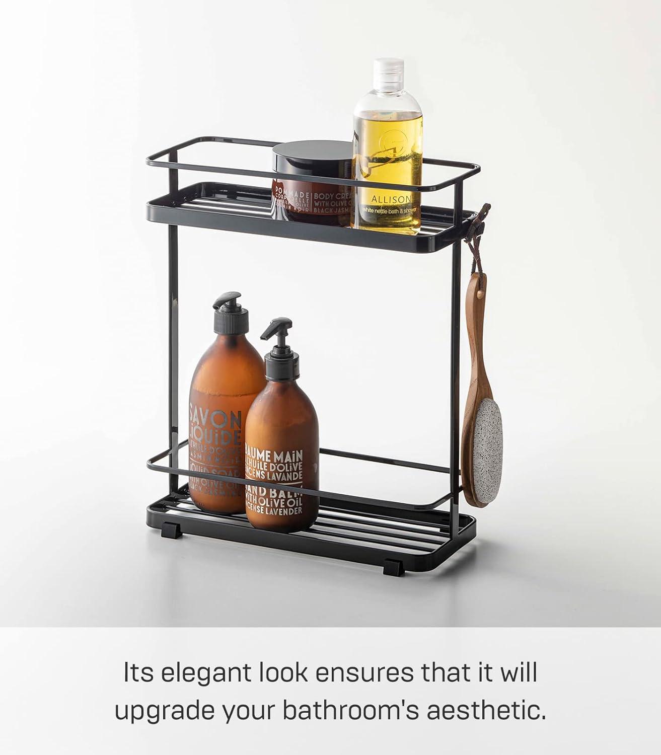 Yamazaki Home Tower Yamazaki Home Bath Rack, Bathroom Shower Storage Holder, Caddy Shelf Organizer, Short, Steel