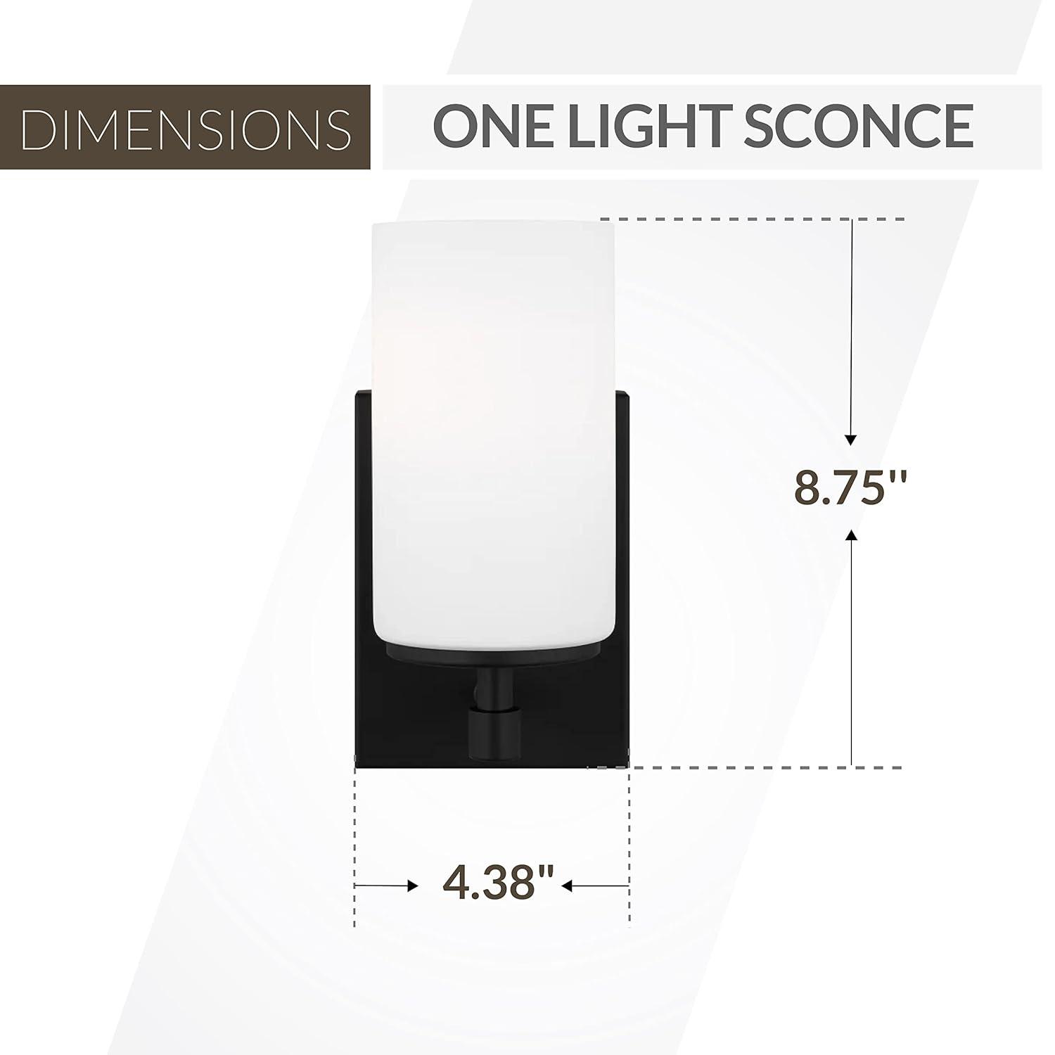 Generation Lighting 1-Light Alturas Contemporary Bath Fixture Wall Lamp Midnight Black 4124601-112 | Bathroom Light Fixture for Home Decor | Wall Sconce Vanity Light Fixture and Bathroom Accessory