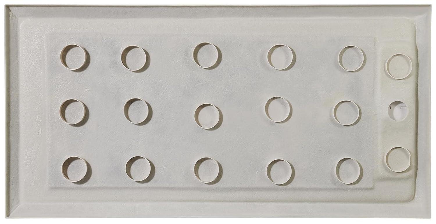 OVE Decors 72" x 36" Rectangle Shower Base Pan, White Acrylic, Hidden Side Drain, Reversible Design