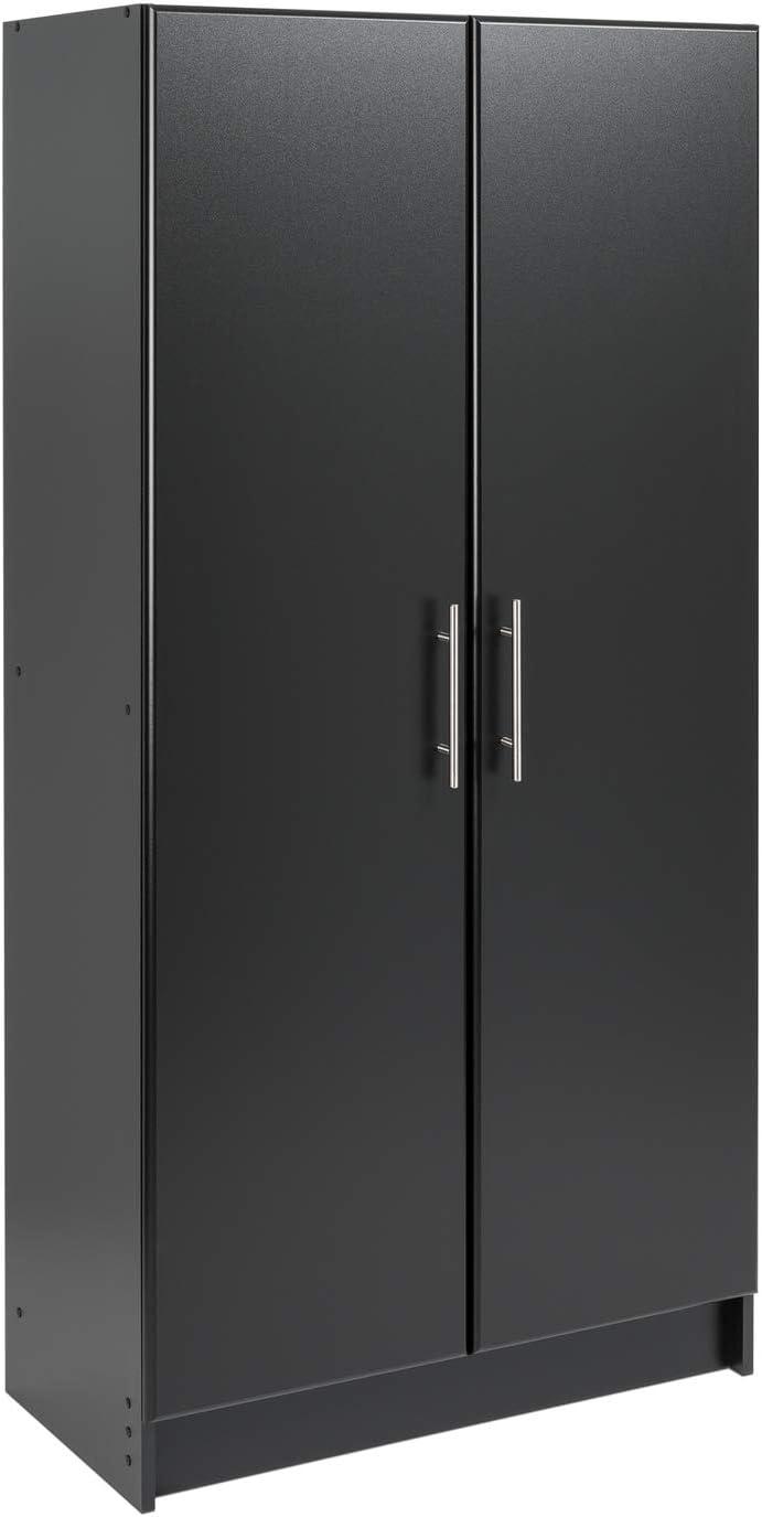 Elite 96" Black Laminated Composite Wood Storage Cabinet Set