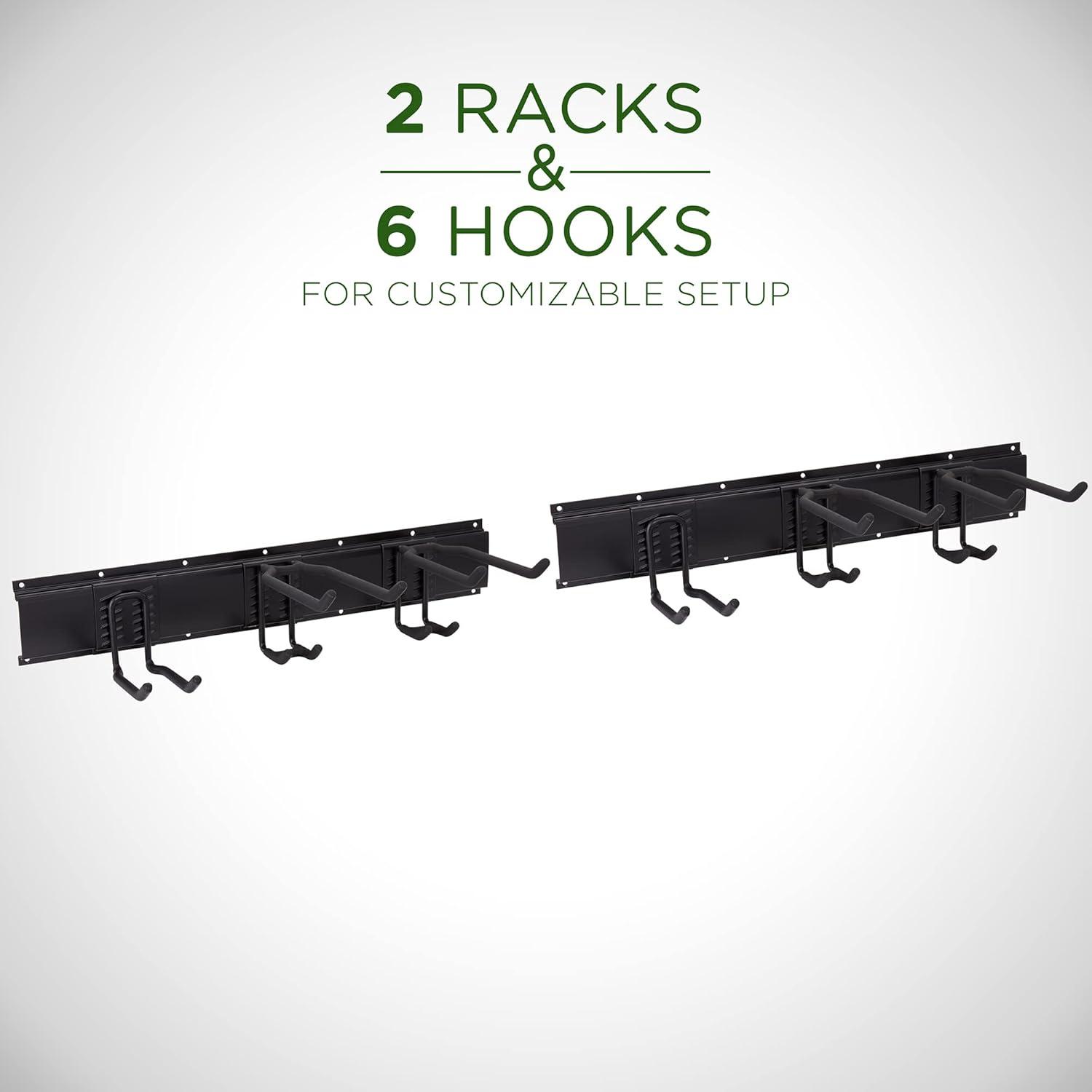 RaxGo Tool Storage Rack, 8 Piece Wall Mounted Garage Organizer for Broom, Mop, Rake Shovel & Tools